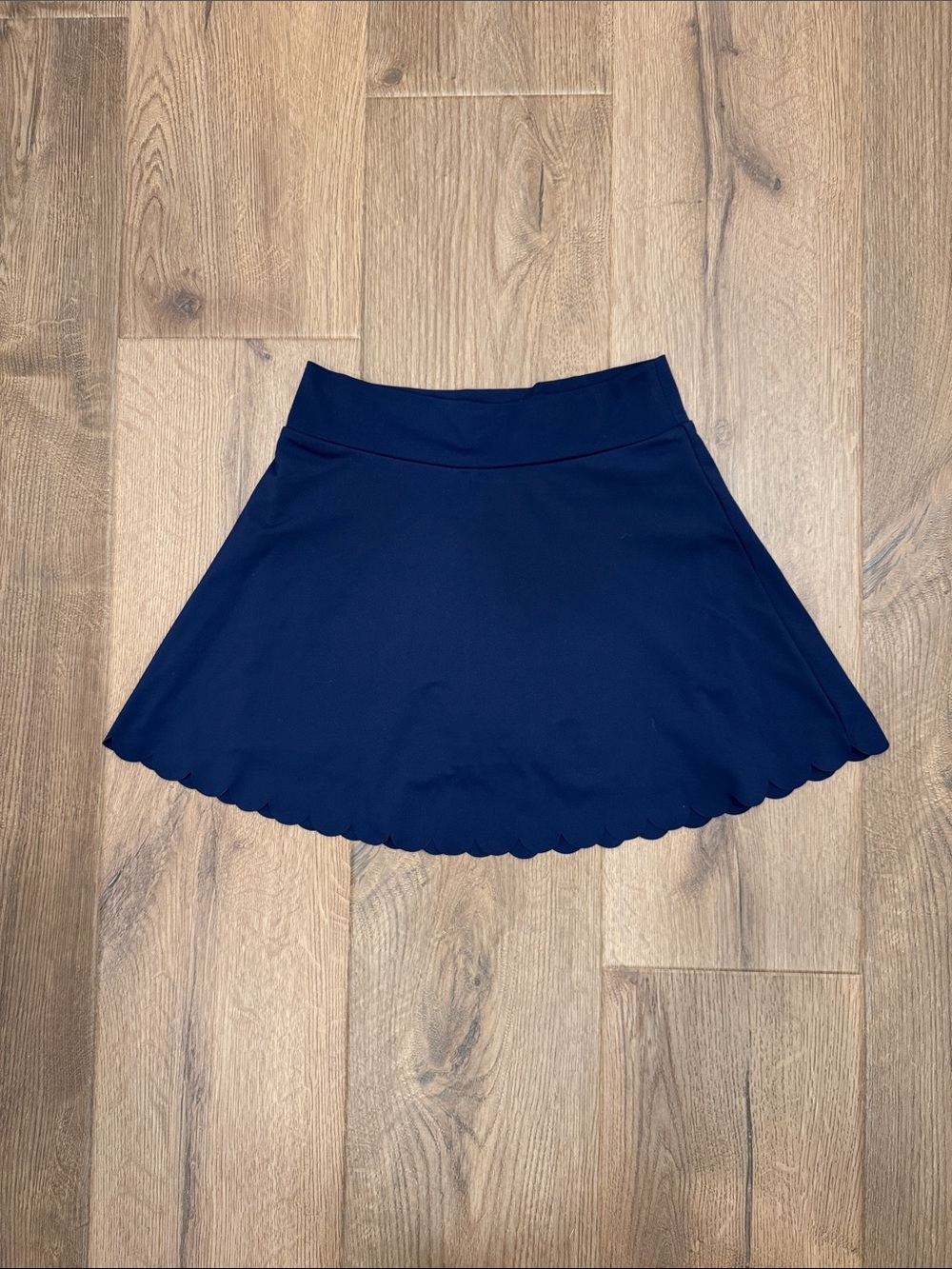J. Crew Navy Scalloped Hem Tennis Skirt